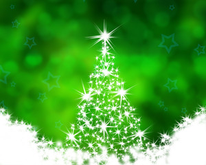 christmas tree on the green background