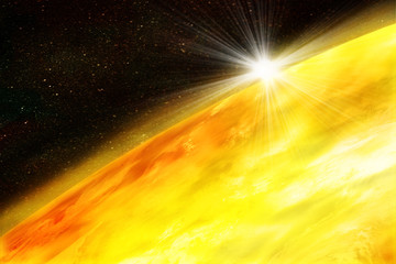illustration of the sun in space