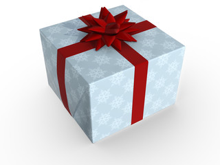 Gift box over white background