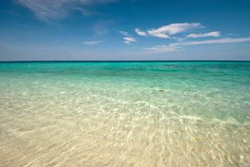 Thai sea : White sand beach and blue sky