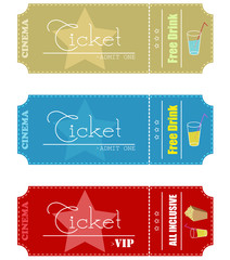 Cinema tickets. Vector illustration.