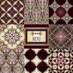 vector eight seamless patterns and frame for your text