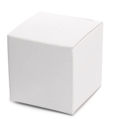 White box over white background.