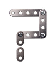 Metal meccano alphabet symbol