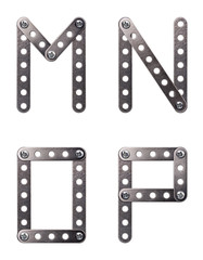 Metal interlocking alphabet letter pieces