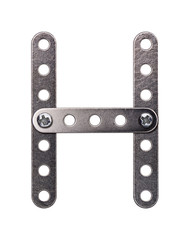 Metal meccano alphabet symbol