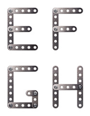 Obraz premium Metal meccano alphabet symbol