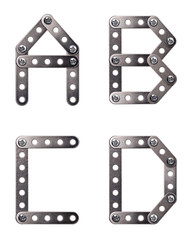 Interlocking metal alphabet letters