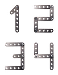 Obraz premium Metal interlocking number pieces 1 2 3 4