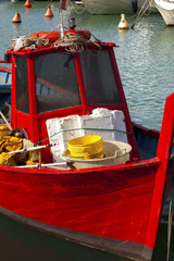 Red fishing boat