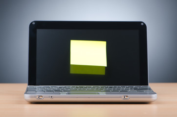 Netbook with reminder notes