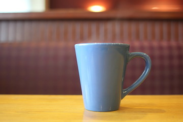 Cup of coffee at a cafe.