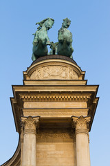 Man with a scythe from Heroes' Square, Budapest, Hungary