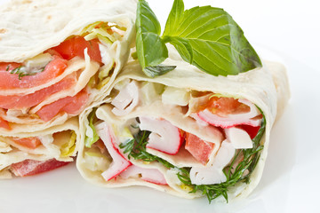 pita stuffed with fish