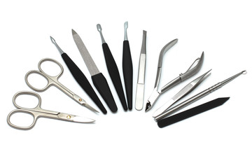 Manicure equipment - scissors, nail clipper, tweezer, file