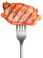 Steak, prick with a fork