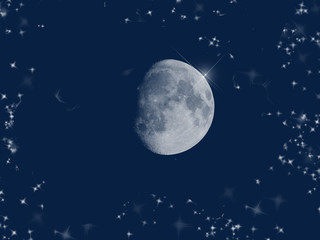 Moon and stars