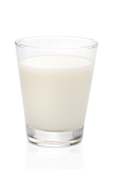 Glass of fresh milk with clipping path