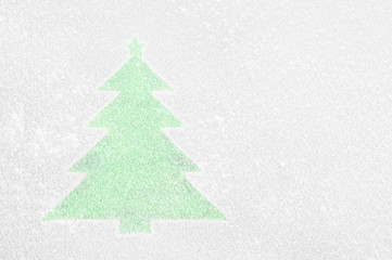 Christmas Tree on a frozen window.