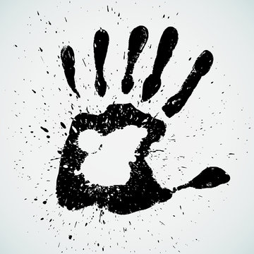 Handprint With Six Toes, Vector Illustration