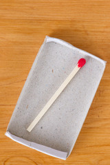 Last one matchstick in box