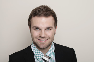 A friendly young businessman