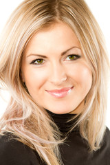 Naklejka premium Portrait of blond lady with a beautiful blonde hair