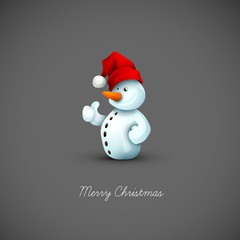 Happy Snowman with Santa's Hat | Christmas Greeting Background