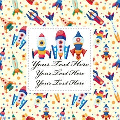 cartoon spaceship card
