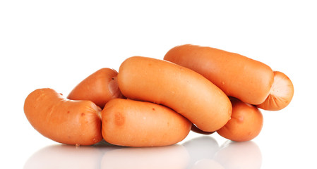 tasty sausages isolation on white