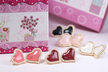 Earrings in the form of hearts