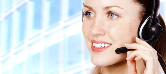 Pretty girl with headset