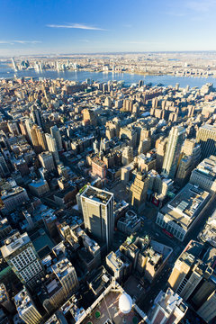 Fototapeta widok Manhattanu z Empire State Building w Nowym Jorku,