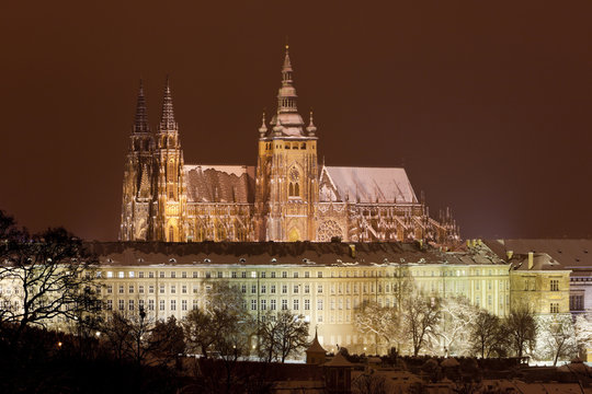 Prague Castle at night, Czech Republic
