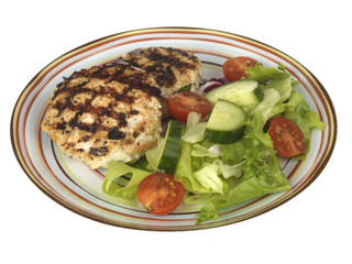 Chicken Burger with Fresh Salad