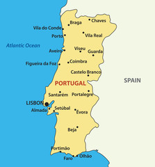 Fototapeta premium vector map of the Portugal