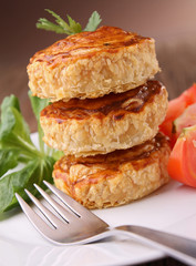 baked canapes puff and salad