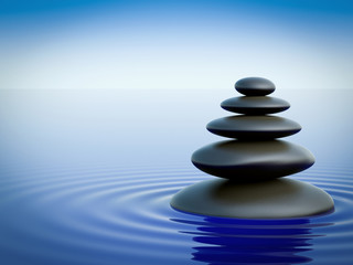 Fototapeta na wymiar Zen stones in the water