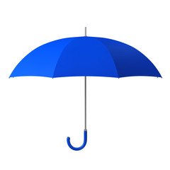 blue umbrella isolated on white background - obrazy, fototapety, plakaty