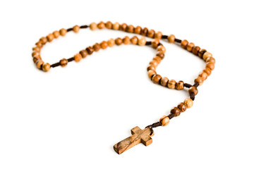 Naklejka premium Wooden rosary beads