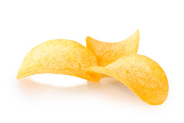 Fototapeta premium Delicious potato chips isolated on white
