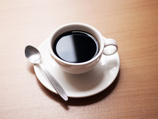 Coffee Cup on Wooden Table