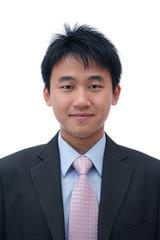 Face of asian business man with friendly smile