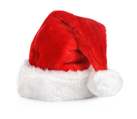 Obraz na płótnie Canvas Santa claus red hat on white