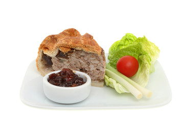 Pork pie and salad