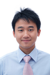 Face of asian business man with friendly smile