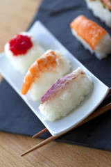 sushis, cuisine, japonais, gastronomie, restaurant, riz