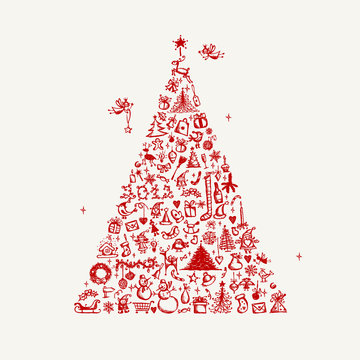 Christmas tree sketch for your design