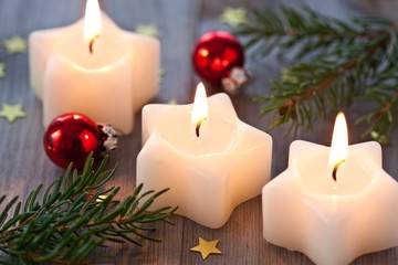 Christmas star shaped candles