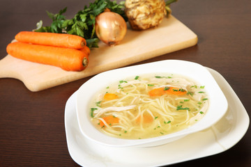 Bowl of chicken soup